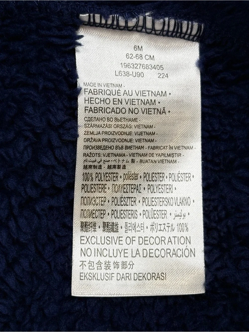 Nike Baby Sherpa Fleece Hooded Footed Coverall Navy Pram Suit Size 6m Unisex